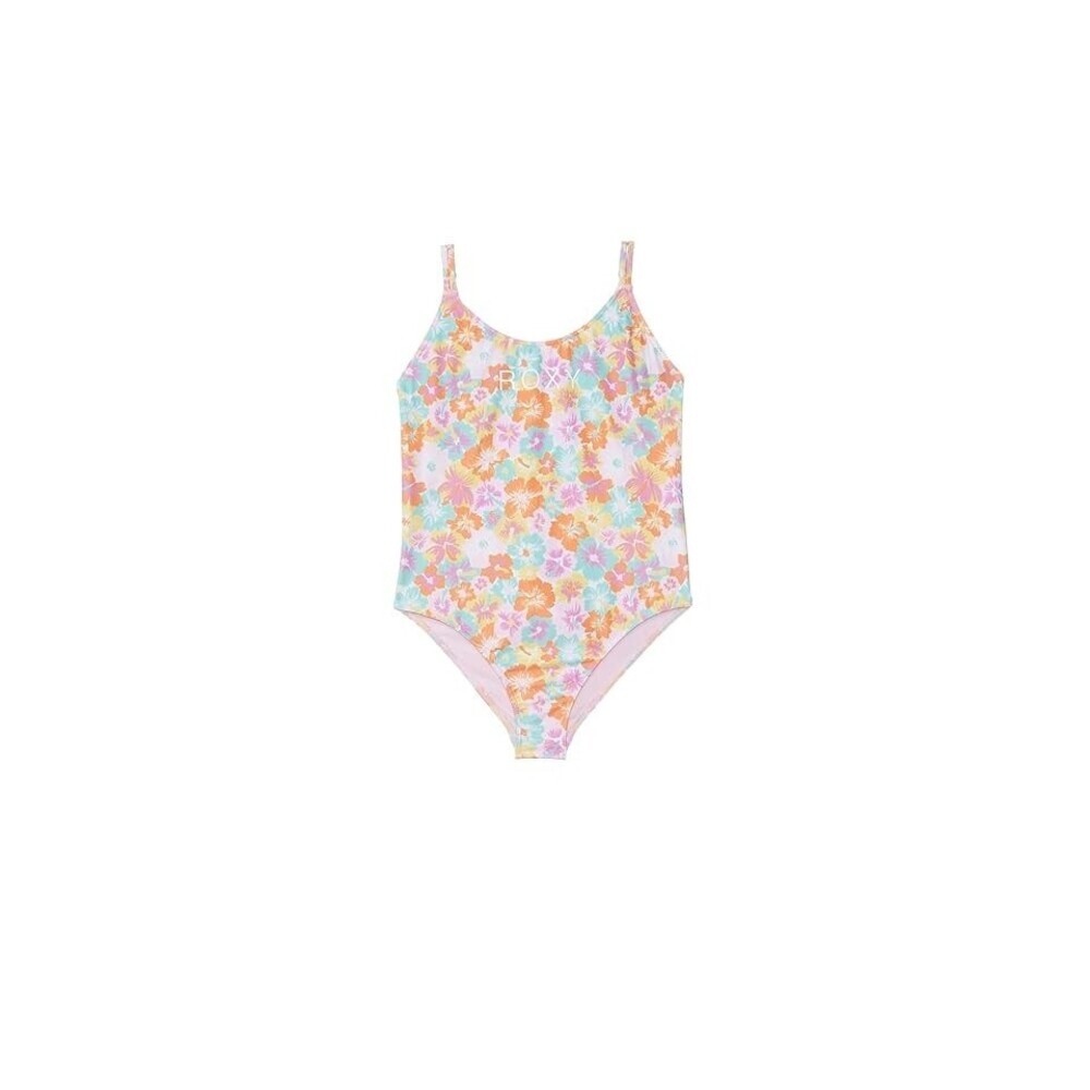 Roxy One Piece Swimsuit Girls 7 Multicolor Floral Sunset Beach Swimwear ASM200